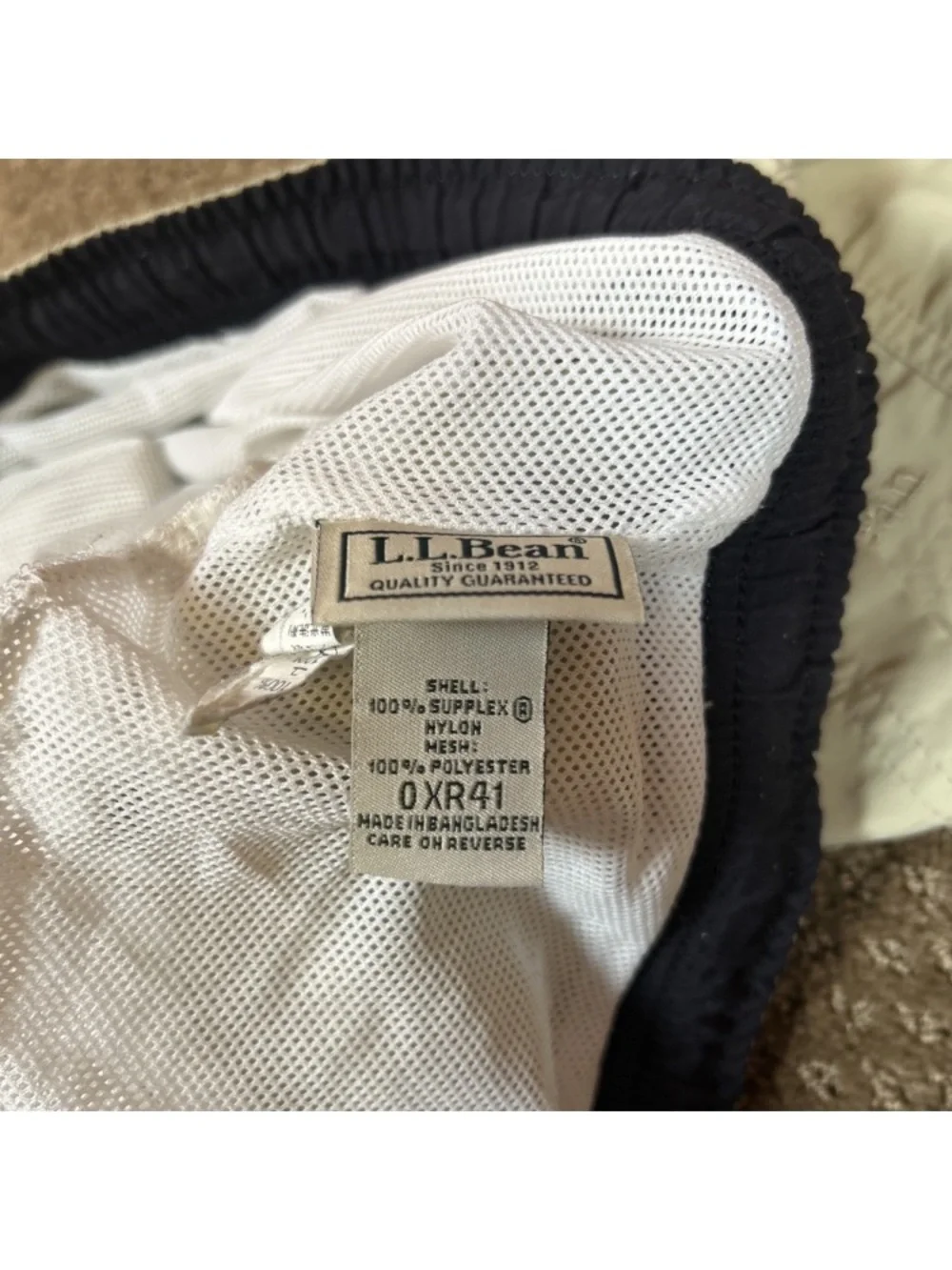 L.L. Bean Men's Drawstring Shorts - Off-White with Black Drawcord
